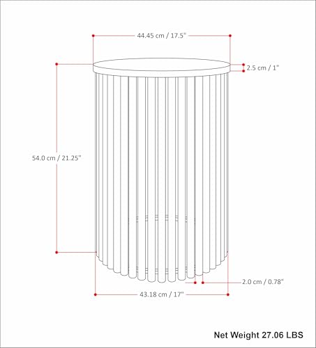 Demy 20" Wide Round Metal Table in Natural and Black
