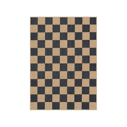 Checkered Easy Jute 5x7 Outdoor Patio Rug