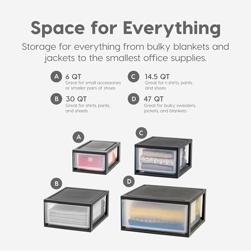 2 Pack 30 Qt. Stacking Drawer Organizer with Sliding Drawer (2 Count)
