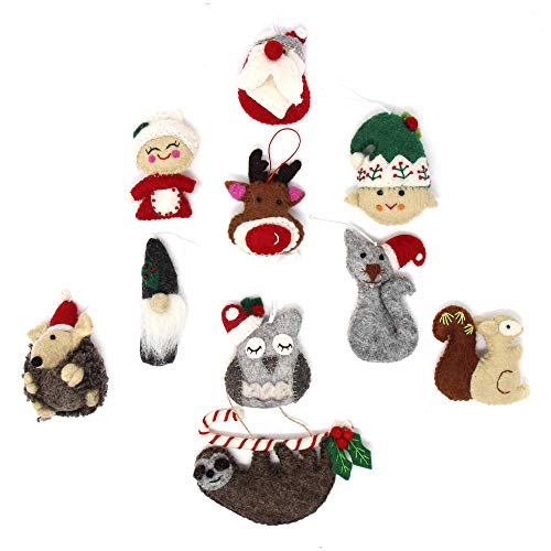 GLG60034-01 - Wool Felt Christmas Ornament - Rudolph Handmade in Nepal