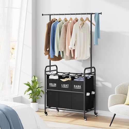 Laundry Sorter with Hanging Bar
