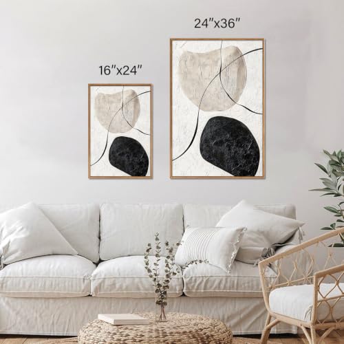Black and White Framed Canvas Wall Art Set