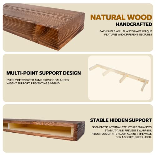 Floating Shelves 3 inch Thick for Wall Set of 2
