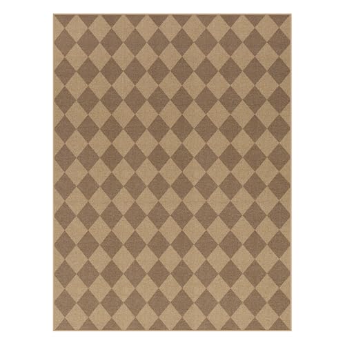 Checkered Easy Jute Dining Room Rug