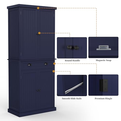 72" Tall Freestanding Pantry & Kitchen Storage Cabinet
