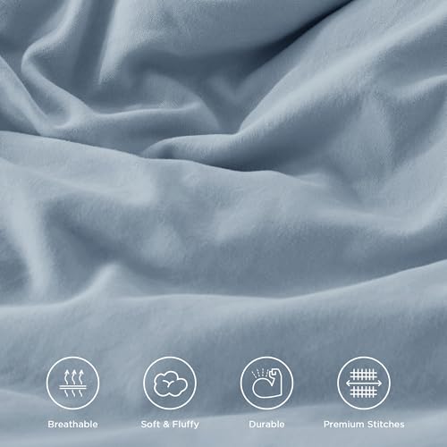 Grayish Blue Ruffle California King Comforter Set