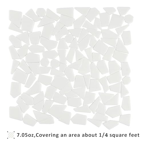 200g White Glass Mosaic Tiles (7.05 Ounce)