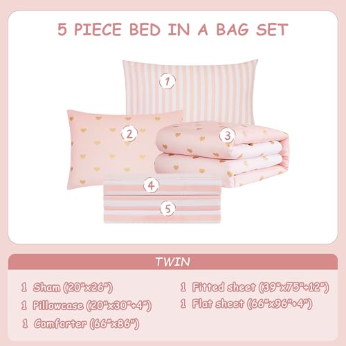 Twin Comforter Set with Sheets for Girls