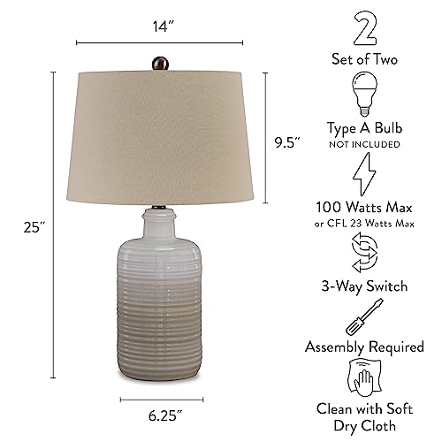 25 in Ceramic Table Lamp Set of 2