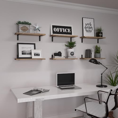 Floating Shelves Set of 6 for Wall Decor & Storage (6 Count)