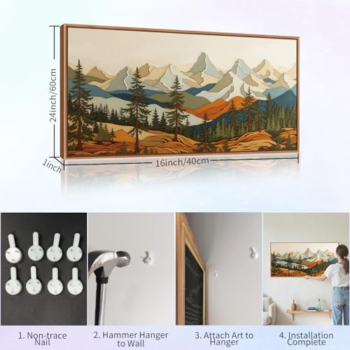 Vintage Mountains Framed Canvas Wall Art
