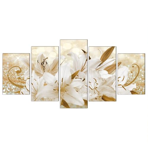 Golden Orchid Flowers Canvas Print