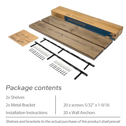 Wood Floating Shelves for Wall 60 inch Set of 2