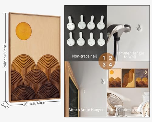 Mid Century Modern Framed Canvas Wall Art Set (2 Count)