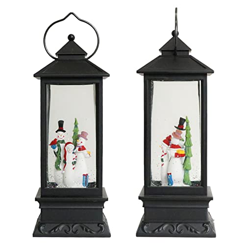 Snowman Singing Snow Globe Lantern with 6 Hour Timer