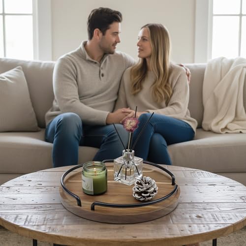 Round Wooden Serving Tray