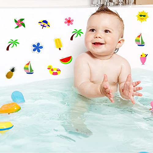 20 PCS Summer Thick Gel Clings Hawaiian Tropic Window Gel Clings Decals Stickers for Kids (100 Count)