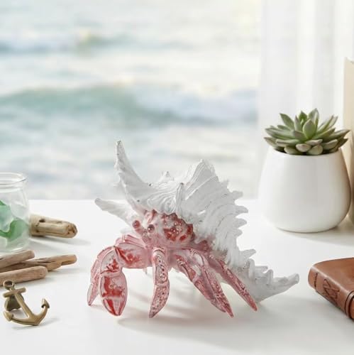 Hermit Crab with Shell Beach Coastal Statue for Home Shelf Decor (500 Count)