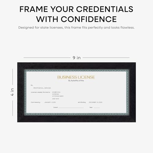 4x9 White Oak Business License Frame