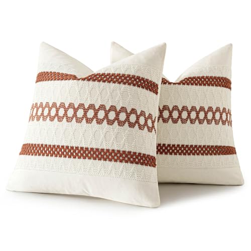 Set of 2 Fall Rust Decorative Pillow Covers 18x18 (2 Count)