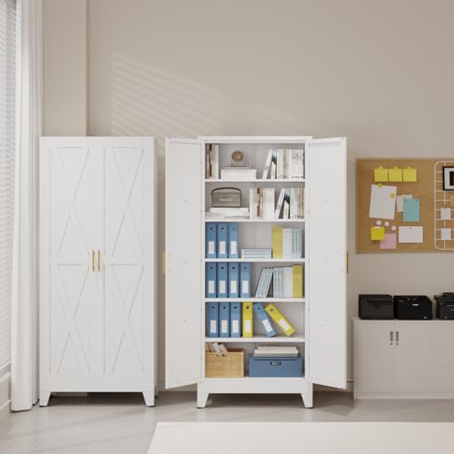 75.2" Tall Metal Kitchen Pantry Storage Cabinet