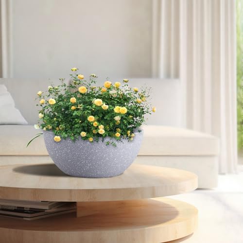 13 inch Large Hanging Planters Plant Pots for Outdoor Indoor Plants with Drainage Holes and Chain (2 Count)