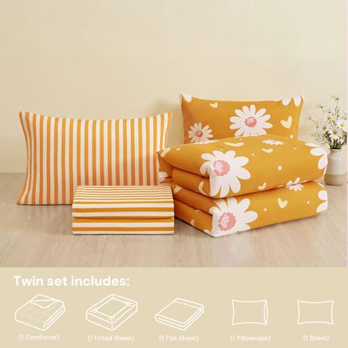 Twin XL Comforter Set with Sheets for Girls (5 Count)