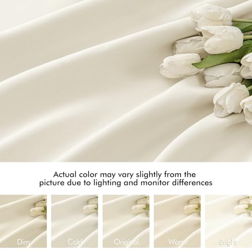 Birch Back Tab Blackout Curtains 52x63 Inches Long 2 Panels Set (2 Count)
