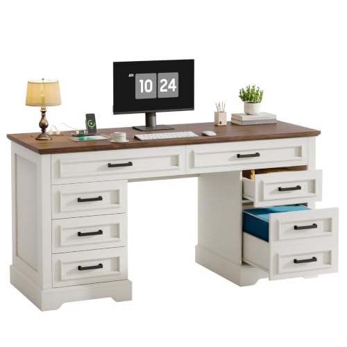 58" Executive Desk with 7 Drawers