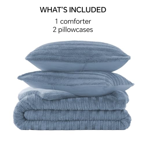 Faux Fur Queen Comforter Set
