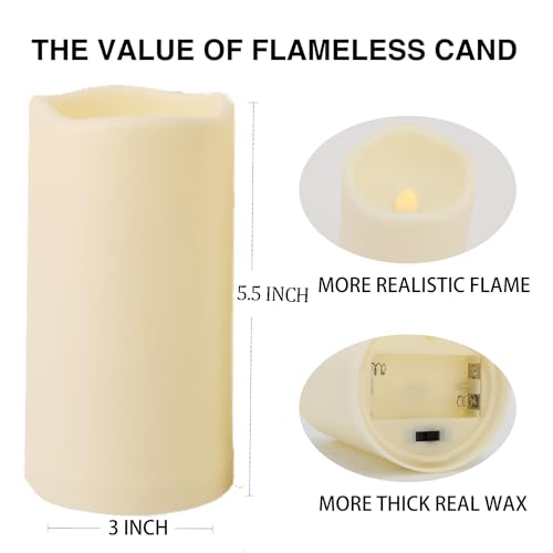 Outdoor Plastic flameless Candles with Remote Control and Timer (15 Count)