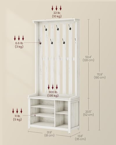 Hall Tree with Bench and Shoe Storage