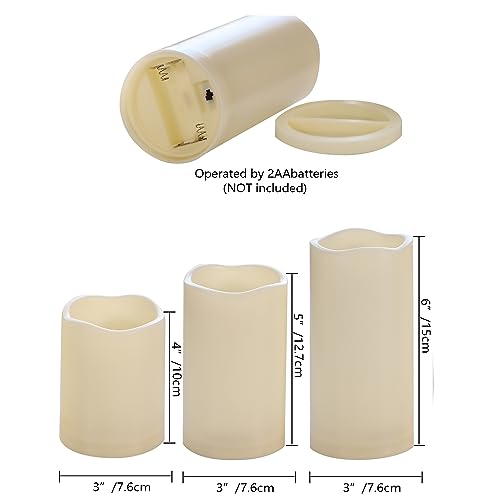 Halloween Outdoor Battery Operated Flameless LED Candles Remote Timer 6 PCS