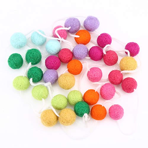 36PC 9.8 Feet Felt Wool Balls Garland 4 (36 Count)