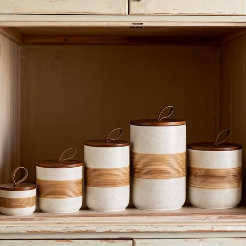 Coffee Container with Lid for Countertop Ceramic Jar for Coffee Bar