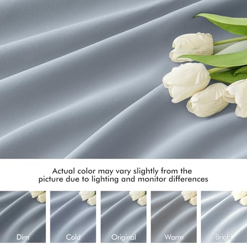 Light Blue Back Tab Blackout Curtains 52x63 Inches Long 2 Panels Set (2 Count)