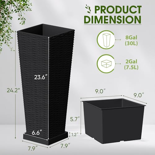 Resin 23.6'' Tall Planters