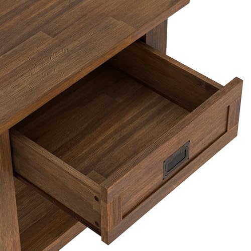 Monroe 22" Wide Solid Wood Rectangular End Table in Brown