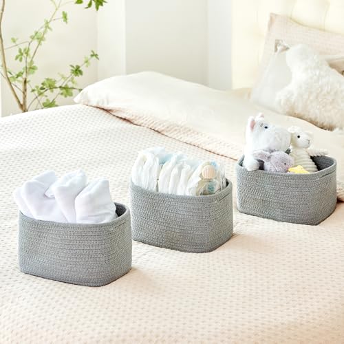Small Cotton Rope Basket (3 Count)