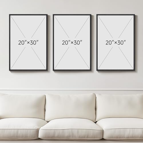 Large 3D Textured Framed Neutral Abstract Wall Art Set (3 Count)