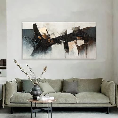 Black Wall Art Abstract Wall Decor Modern Artwork Canvas Prints Picture Canvas Art Wall Decor Modern Abstract Art Bedroom Living Room Office Decoration Ready To Hang 24"X48"
