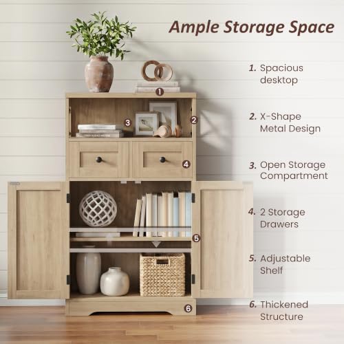 Farmhouse Storage Cabinet Set of 2 (2 Count)