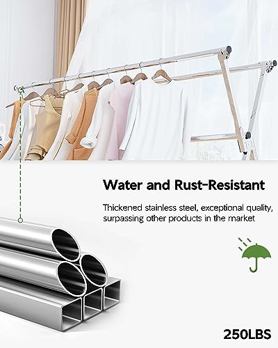 Clothes Drying Rack 63 Inches Folding Indoor Outdoor
