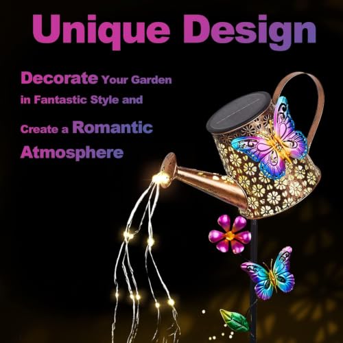 Solar Watering Can with Lights Outdoor Garden Gifts for Women Mom Grandma
