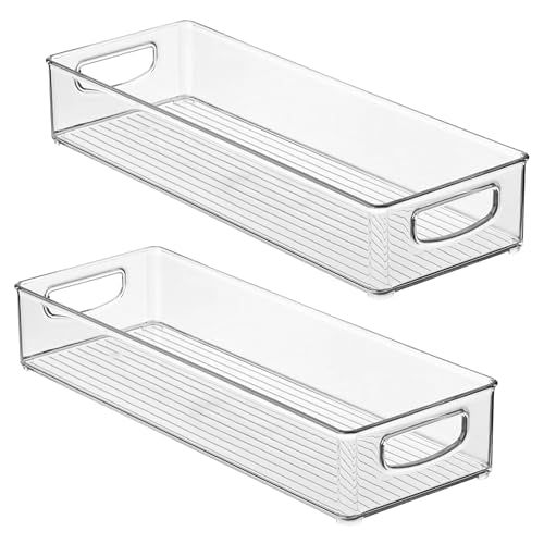 Slim Extra Long Clear Storage Bin (2 Count)