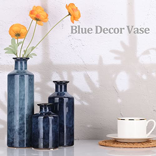 Blue Ceramic Vase Set (3 Count)
