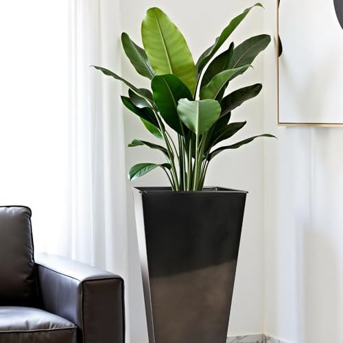 2 Pack 28" Tall Large Metal Planter (2 Count)