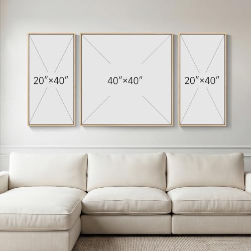 Extra Large 3 Piece Framed Blue White Coastal Fish Wall Art for Living Room (3 Count)