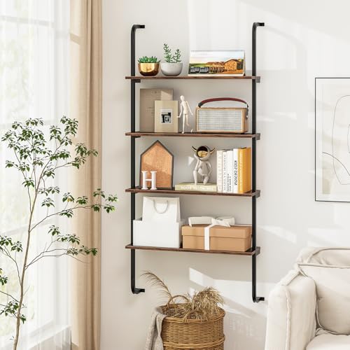 4 Tier Industrial Bookshelf Set of 2 (2 Count)