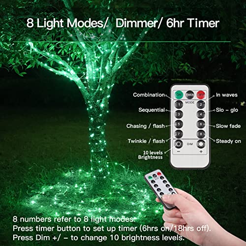 Green Christmas Lights Battery Operatd